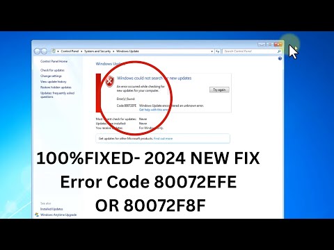 Resolving 80072EFE Error Code on Windows 7