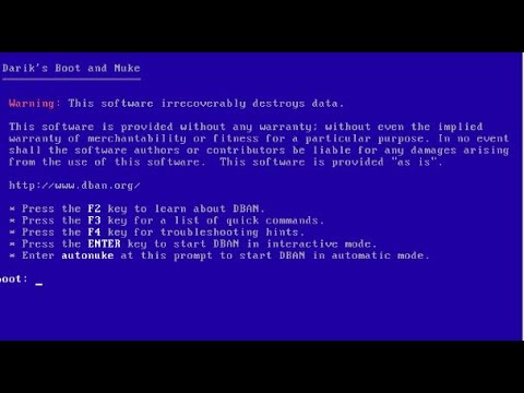 Using Darik's Boot And Nuke for Drive Wiping