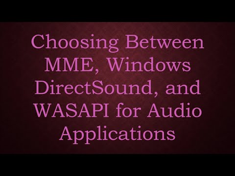 Comparing ASIO and WASAPI for Audio Applications
