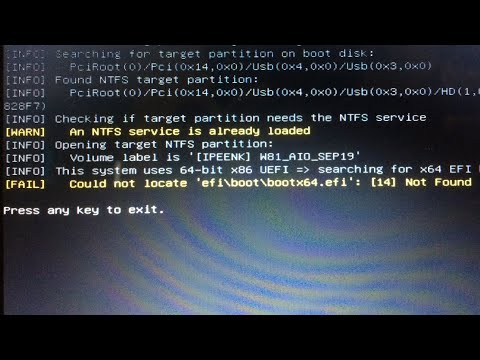 Configuring Bootaa64 EFI for System Startup