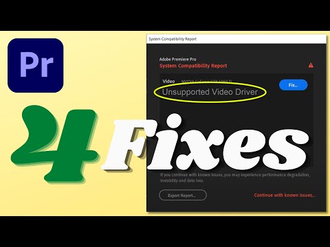 Adobe Premiere Pro Unsupported Video Driver Compatibility Report