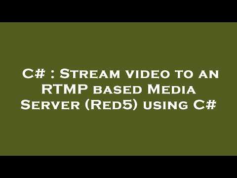 Setting Up Red5 Streaming Server for Live Broadcasts